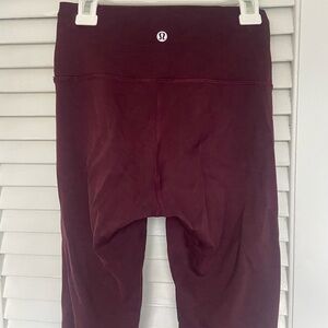 Lululemon leggings -maroon heathered color slightly cropped size 4